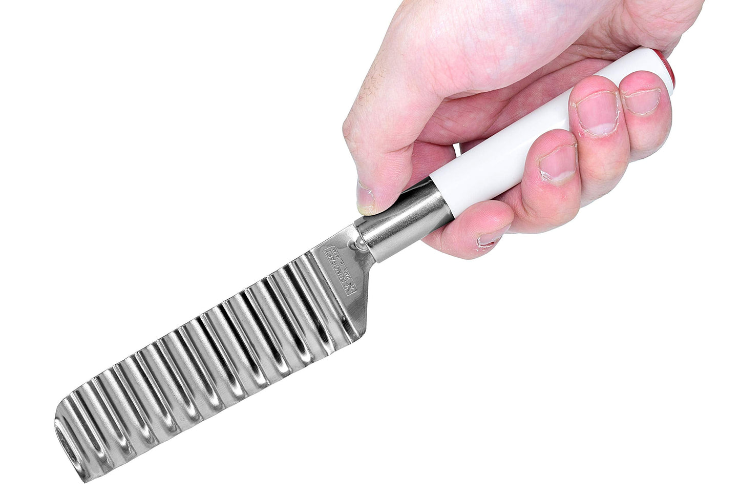 Seki Japan Cheese Knife, Crinkle Cut Knife, Ideal for Soft Foods Like Cheese, Boiled Eggs, and Fruits, 3.9 inches Stainless Steel