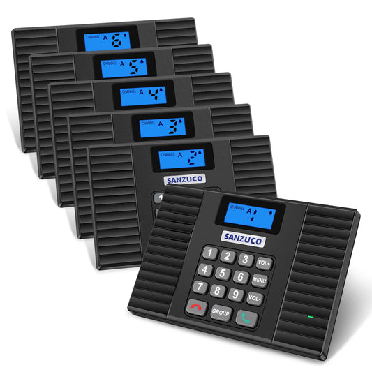 SANZUCO Intercoms Wireless for Home 60D, 2025 Hands Free Intercom Long Range, Clear Sound Wireless Intercom System for House, 18 Channels Two Way Real Time Intercom System for Business Office