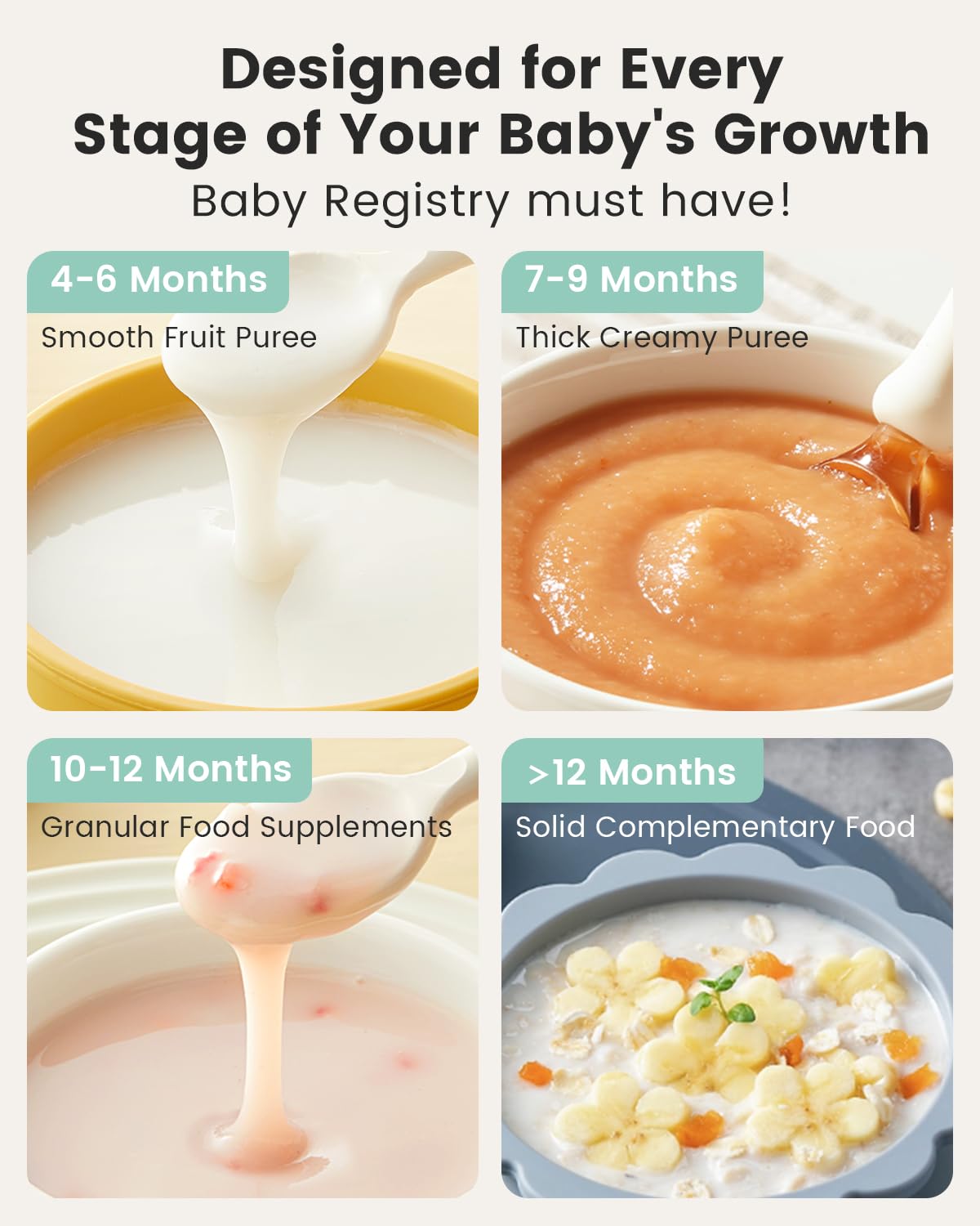 Grownsy Baby Food Maker with Steam Basket, One Step Baby Food Processor Steamer Puree Blender Grinder Mills Machine, Auto Cooking Grinding and Sterili-zing for Healthy Homemade Baby Food, White