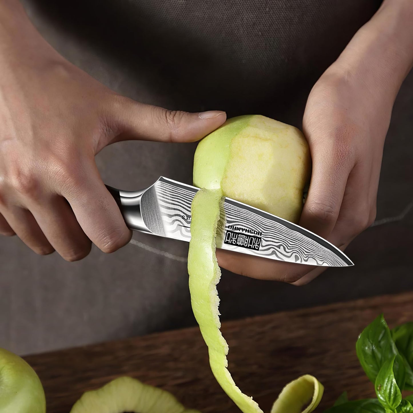 HOSHANHO Paring Knife 3.75 Inch, High Carbon Powder Steel Forged Small Kitchen Knives, Razor Sharp Japanese Fruit Knife with Ergonomic Pakkawood Handle