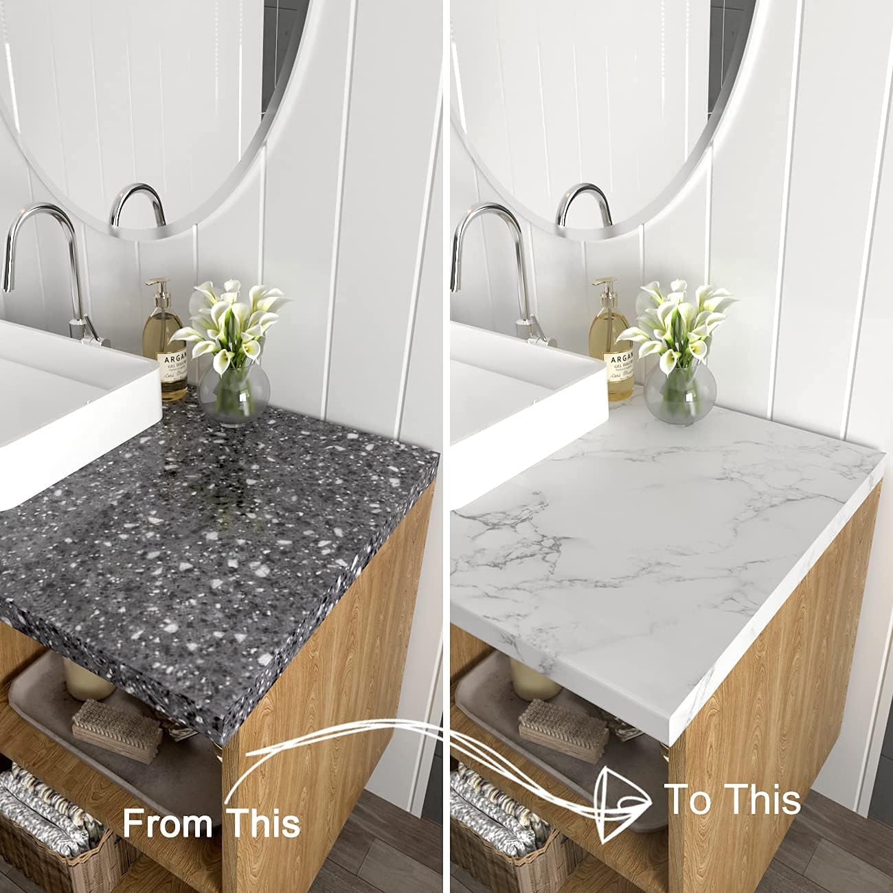 Decotalk White Marble Wallpaper Self Adhesive Marble Countertop Contact Paper for Kitchen Waterproof 17.7in X 120in Marble Contact Paper for Bathroom Decorative Matte Marble Wallpaper Peel and Stick