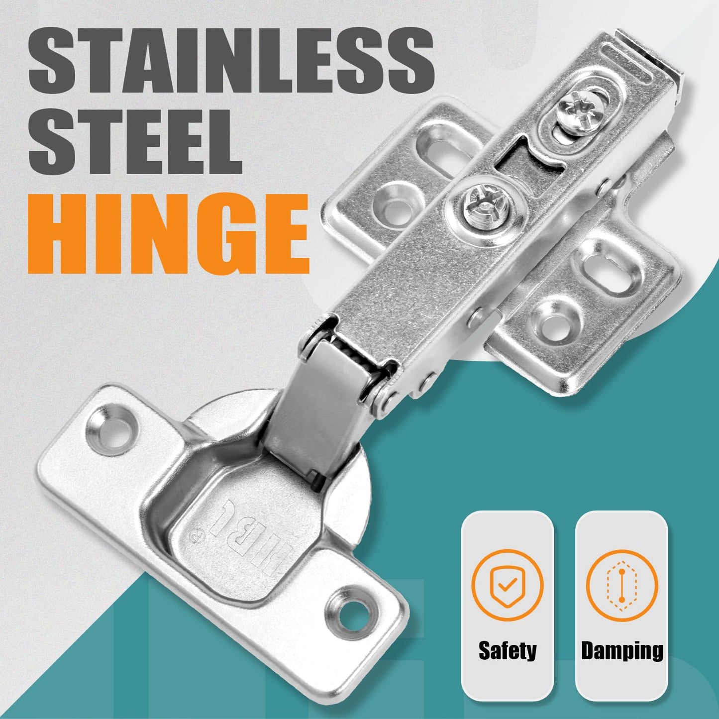 HBL' 50 Pack Soft Close Cabinet Hinges European Kitchen Cabinet Hinges for Frameless Cabinet Door, 35MM Quick Release Cup Hinges, 110° Full Overlay, 3D Adjustable and Slow Close Hinges