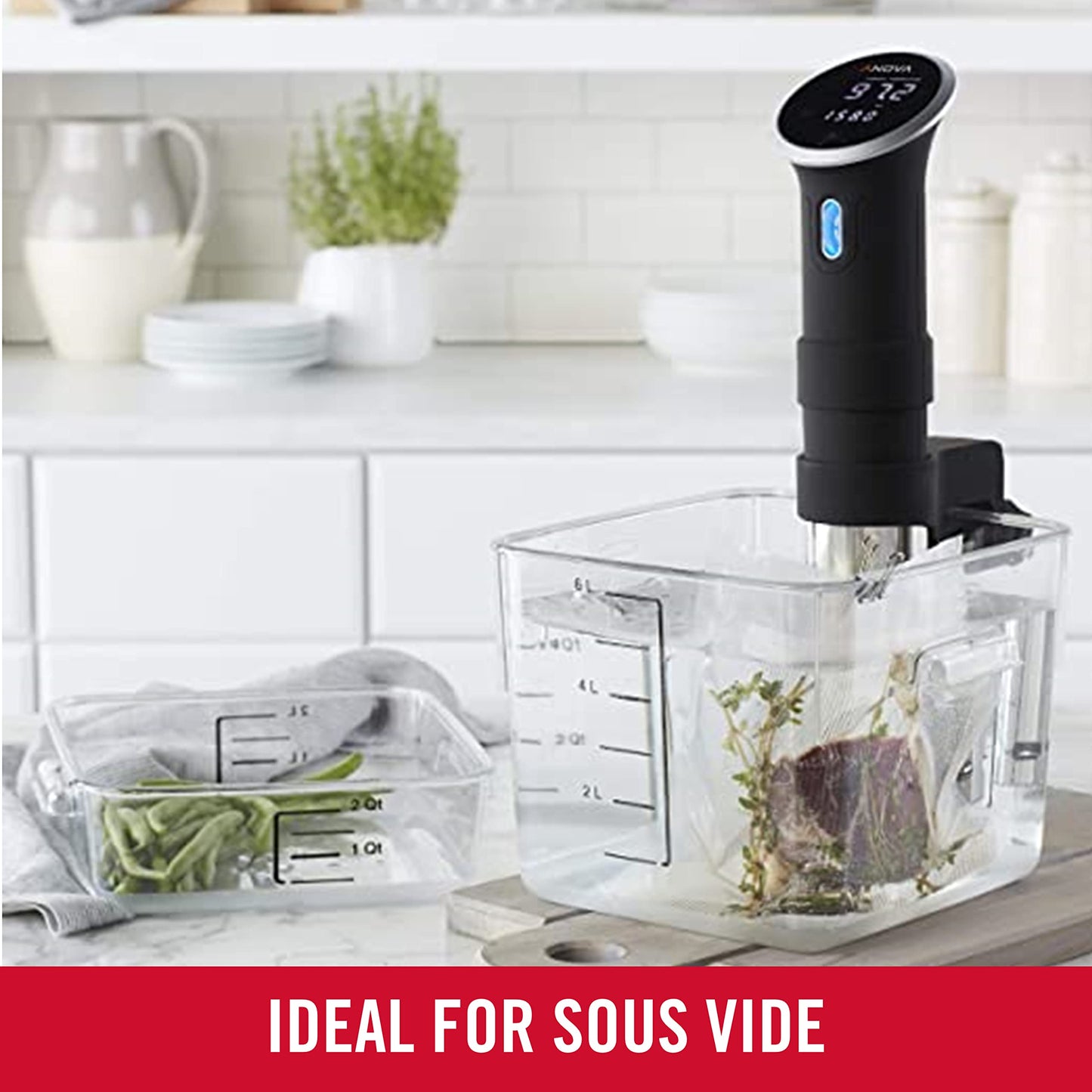 Rubbermaid Commercial Products Space Saving Square Food Storage Container 12 Quart Clear for Kitchen/Sous Vide/Meal Prep