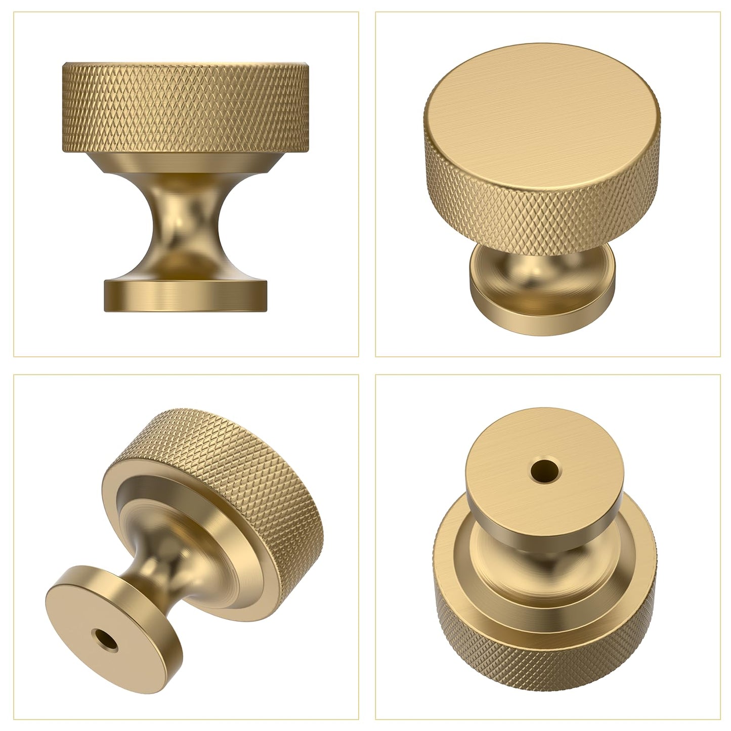 Coinkoly 10 Pack Champagne Bronze Knurled Cabinet Knobs Kitchen Champagne Gold Pulls for Cabinets Drawer Pulls Dresser Hardware for Cupboard