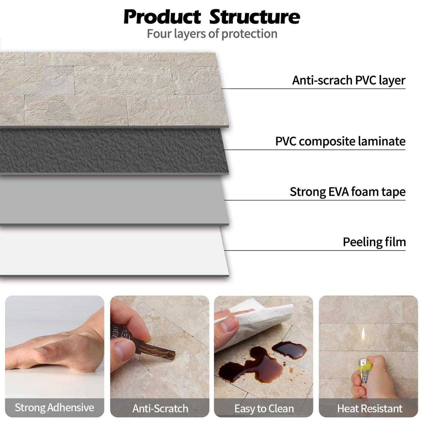 Reovatile 2026 New Upgrade Peel and Stick Backsplash Tile, Peel and Stick 11.34" X 11.57" Wall Tile for Kitchen, Bathroom, Fireplace, Laundry (Beige Ecru, 10 Packs)