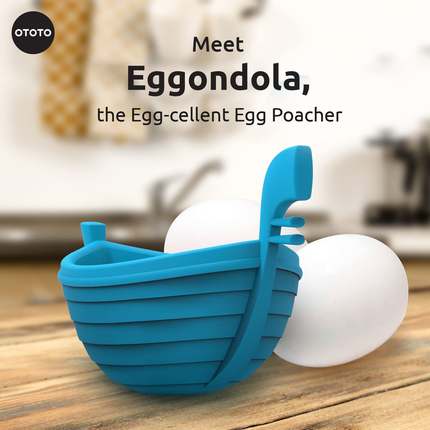 OTOTO New Eggondola Egg Poacher - Poached Egg Silicone Egg Cooker - Gondola Egg Silicone Poacher for Cooking Eggs - Kitchen Egg Cooker, Perfect Egg Maker - Egg Design Maker, Egg Kitchen Gadgets