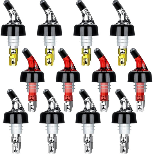 Automatic Measured Bottle Pourer - Quick Shot Spirit Measure Pourer Drinks Wine Cocktail Dispenser Home Bar Tools - 1oz/30ml (12 pack)