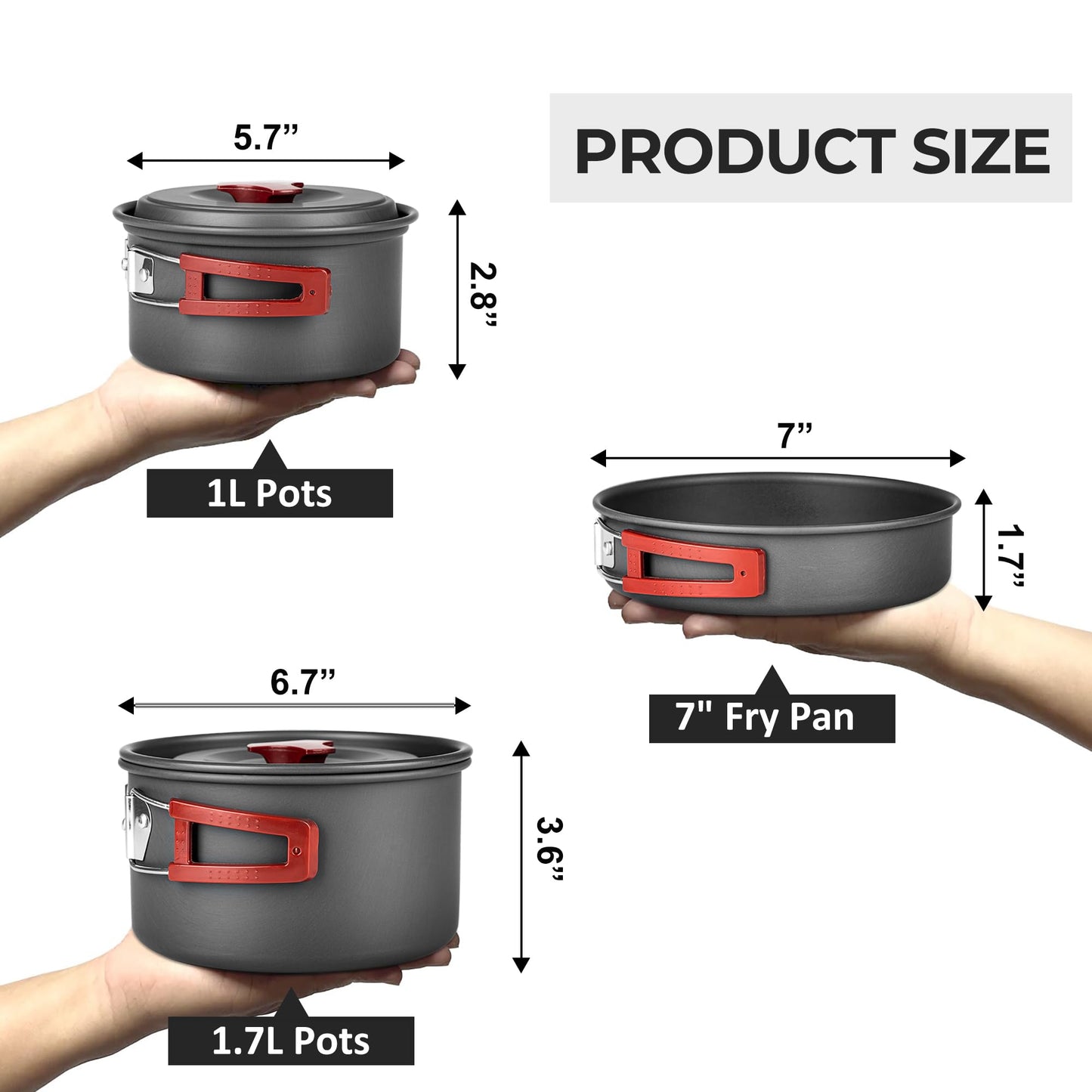 Alocs 13pcs Camping Cookware, Portable Camping Essentials with Accessories, Camping Gear Camping Cooking Set for Outdoor Cooking, Backpacking, Hiking and Picnic