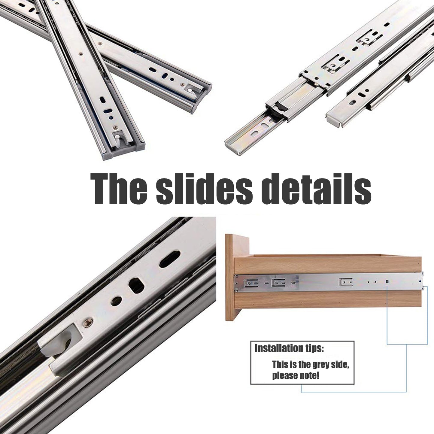 VALISY Soft Close Drawer Slides 14 Inch 6 Pairs, Side Mount Metal Ball Bearing Full Extension Drawer Slides Rails,10 12 14 16 18 20 22 Inch 100 LB Load Capacity Cabinet Wardrobe Slider Kitchen Glides