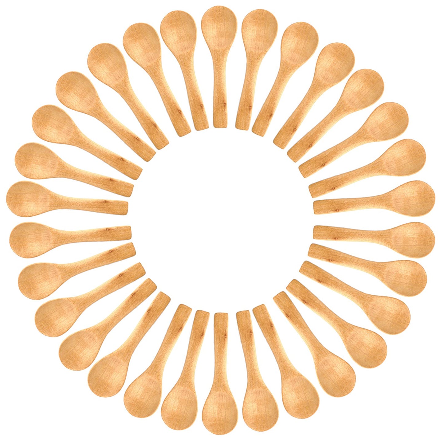 Small Wooden Spoons 50 PCS Mini Wooden Spoons for Body Scrubs/Sugar Scrubs/Spices/Ice Cream/Bath Salts, 3.93inch Little Wooden Spoon
