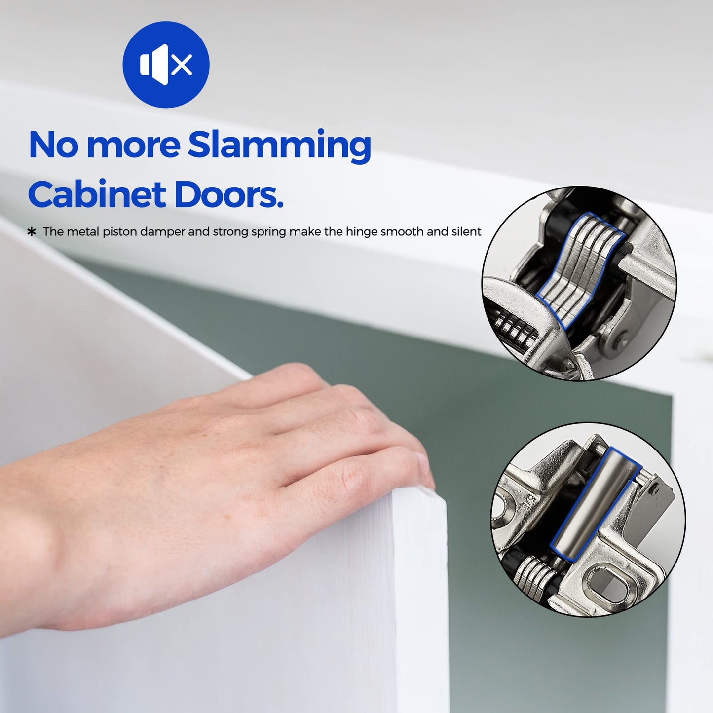 Ravinte 10 Pack 5 Pairs Short Arm Kitchen Cabinet Hinges for 1/2 Inch Overlay Cabinet, Brushed Nickel 105 Degree Opening Angle Hinges, Soft Close Concealed with Mounting Screws for Face Frame Door