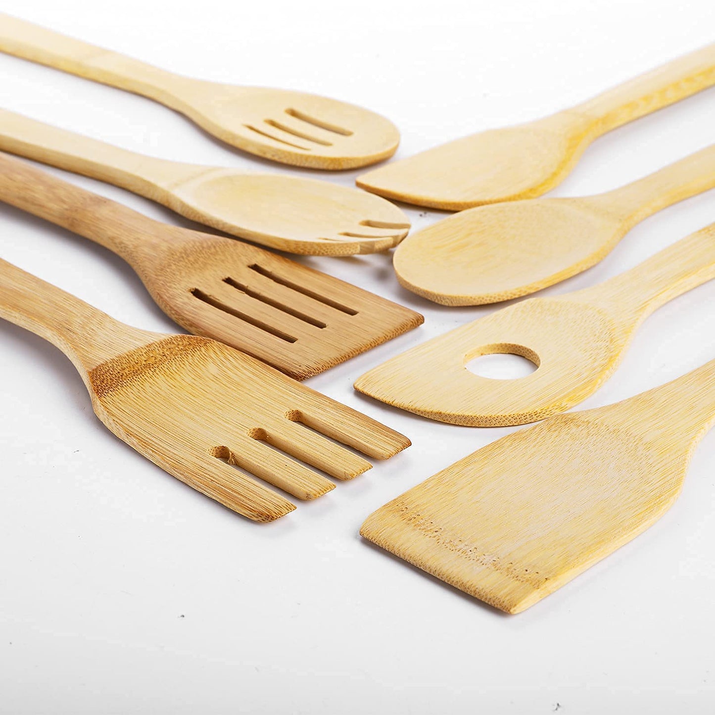 DEAYOU 16 PCS Bamboo Kitchen Utensils, Wood Spoons Spatula Set for Cooking, Nonstick Natural Cooking Utensils for Cookware, Wok, Everyday Use, Mothers Day Gifts, Housewarming Gifts