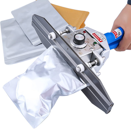 Fanlocn Portable Hand Held Mylar Bag Crimper and Sealer - Integrated Type for Plastic/ Snack Bags Food Storage (12 inch)