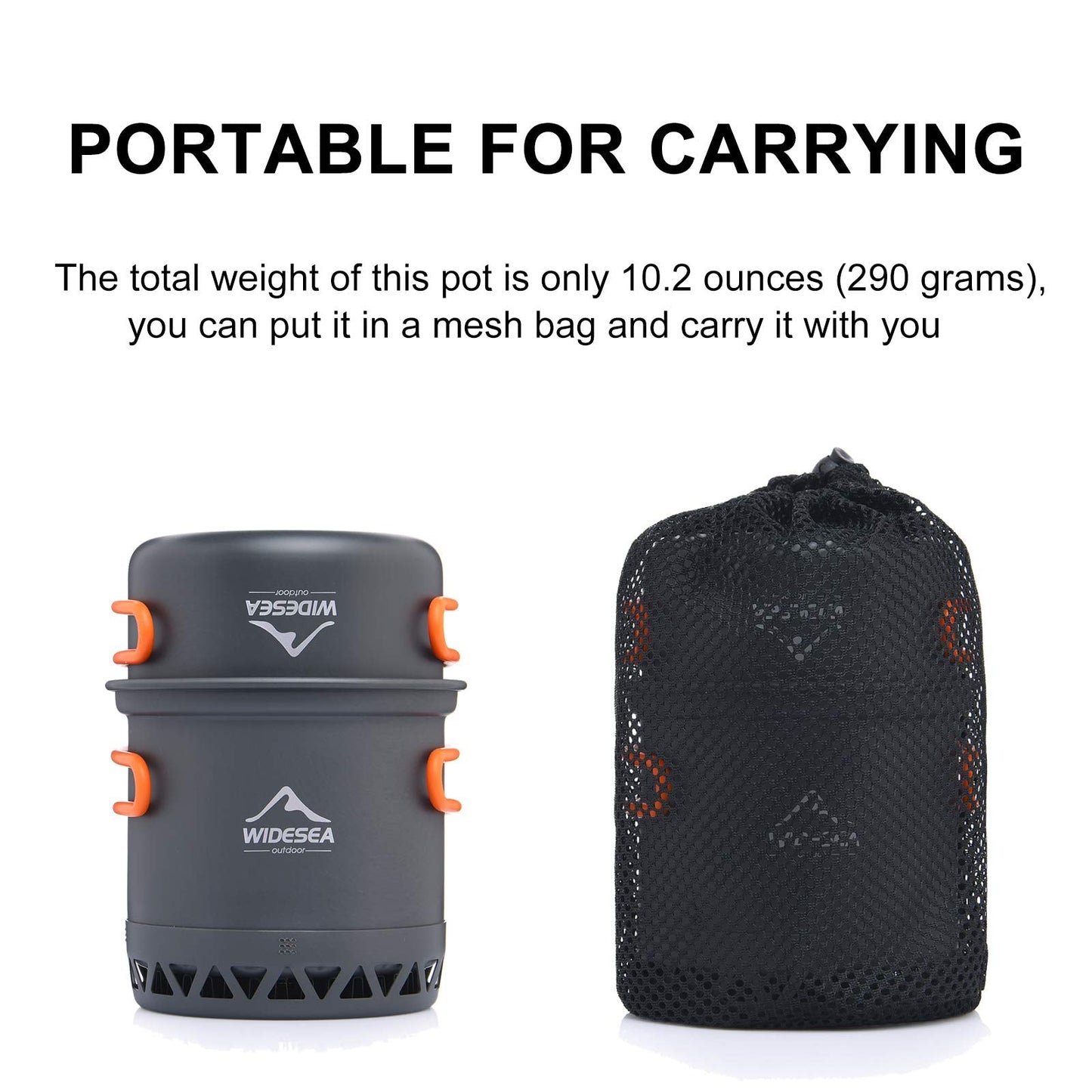 widesea Camping Cookware Outdoor Pot Pan Cooking Equipment Heat Exchange Design for Hiking Backpacking