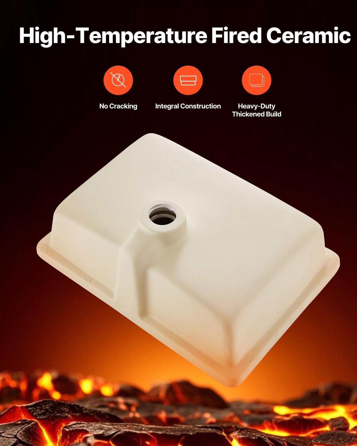 VEVOR Undermount Bathroom Sink, 18.5 x 13.19 Inch Rectangular White Ceramic Vessel Sink with Overflow Hole, Under Counter Drop in Modern Lavatory Vanity Bath Wash Bowl Basin, Rectangle Small Space