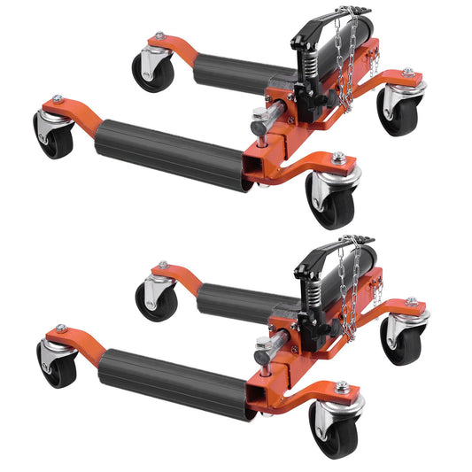 GarveeTech 2 Pcs Car Wheel Dolly with Hydraulic Tire Jack, 1500 LBS Capacity Trailer Dolly for Vehicle Positioning for Truck RV Trailer, Orange