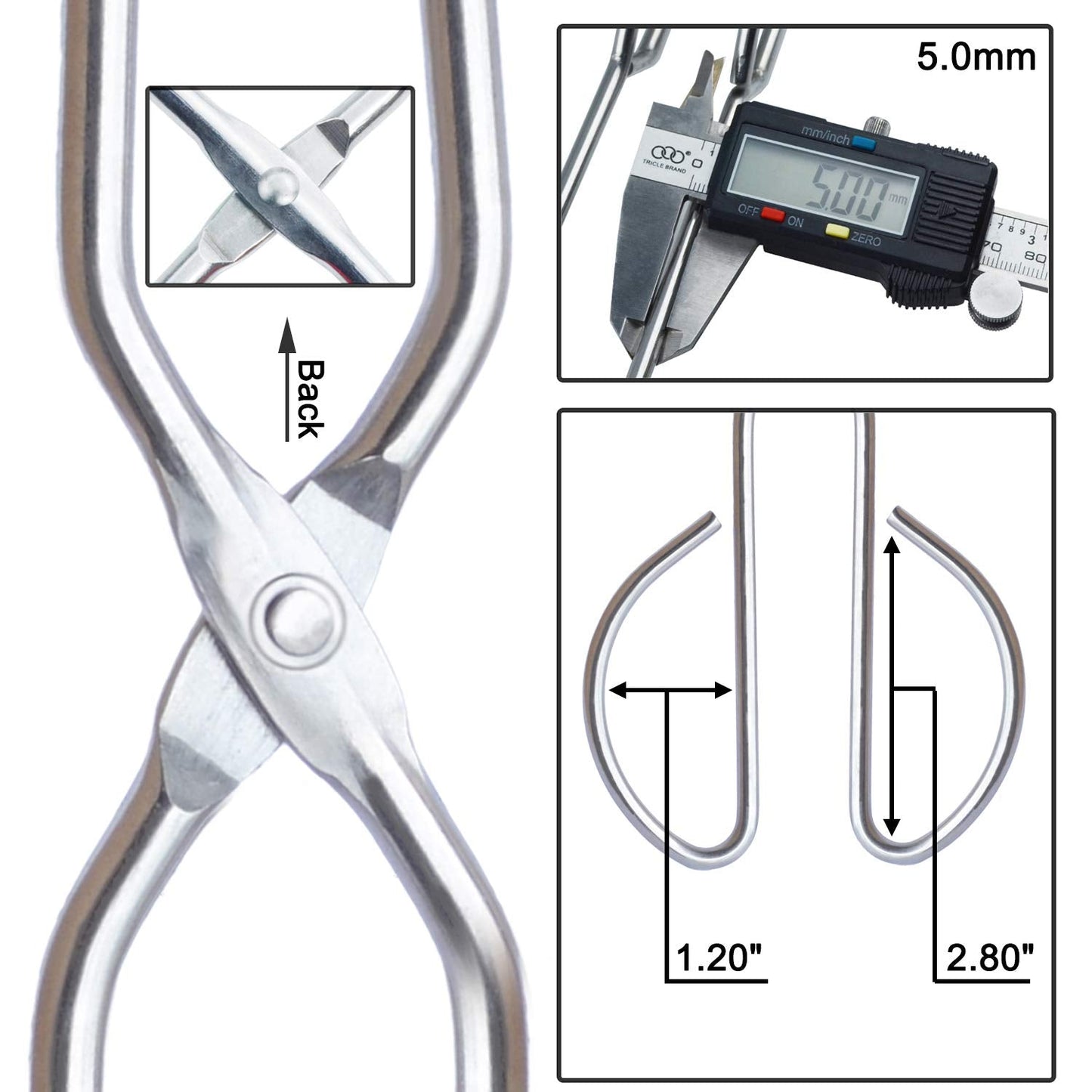 HINMAY Stainless Steel Kitchen Scissor Tongs Set, 2-Piece (10/13 Inch) for Cooking, Grilling, Serving, and Barbecue