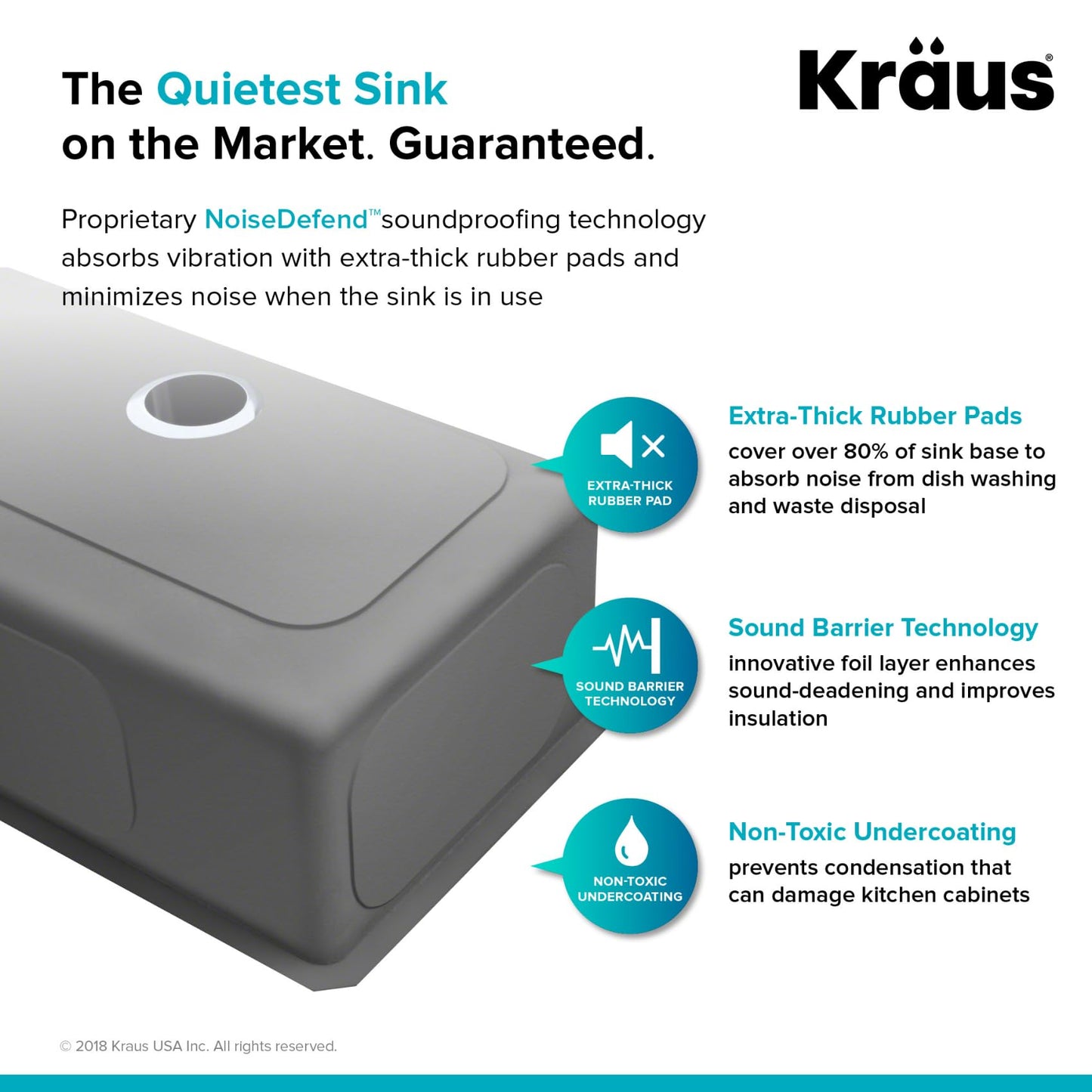 KRAUS Standart Pro 33 -inch Undermount 60/40 Double Bowl 16 Gauge Stainless Steel Kitchen Sink, KHU104-33