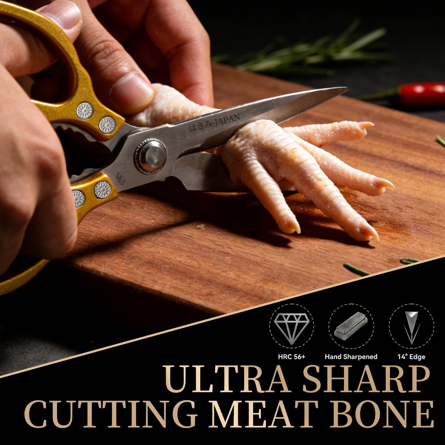 Kitchen Scissors for Food, Multi-All Purpose Japan Kitchen Shears, Heavy Duty Poultry Shear Dishwasher Safe Chicken Scissor, Seafood Shears, Meat Scissors Gifts for Men Women