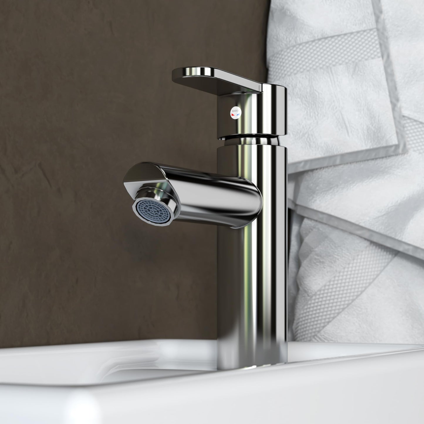 MEJE 16-Inch Wall Hung Basin Sink Combo, Small Cloakroom Basin, Rectangle Ceramic Bathroom Wash Basin - Right Hand Sink Set (Include Faucet & Pop-up Drain)