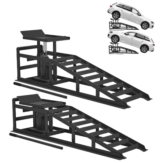 GarveeTech 2 Pack Hydraulic Car Ramps 5 T 10000 LBS Low Profile Car Lift Service Ramps Truck Trailer Garage,Height Hydraulic Vehicle