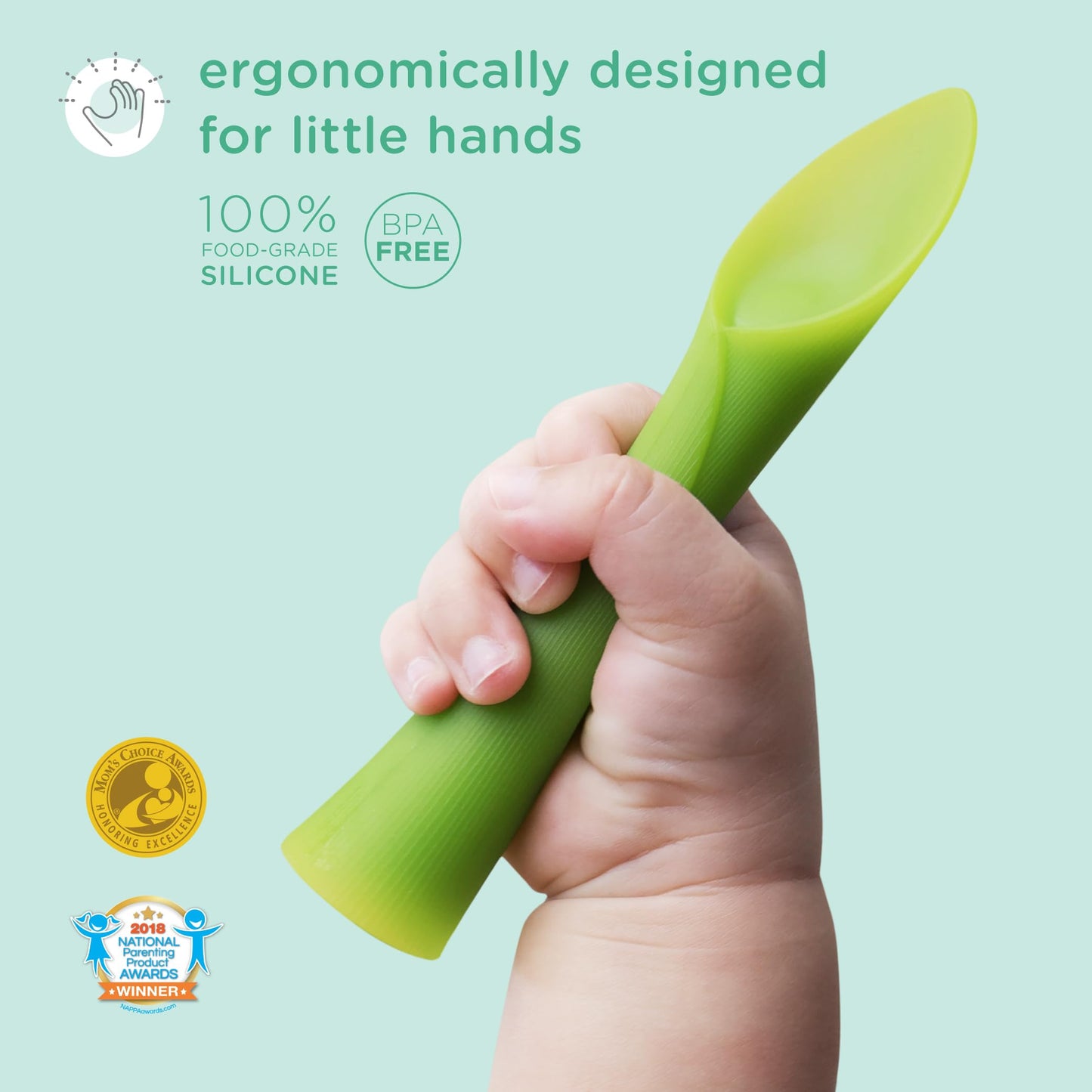 Olababy Baby Led Weaning Advanced Feeding Set – Silicone Training Spoon & Suction Bowl with Lid, BPA Free Self-Feeding Set for Babies 6+ Months (2 Piece)