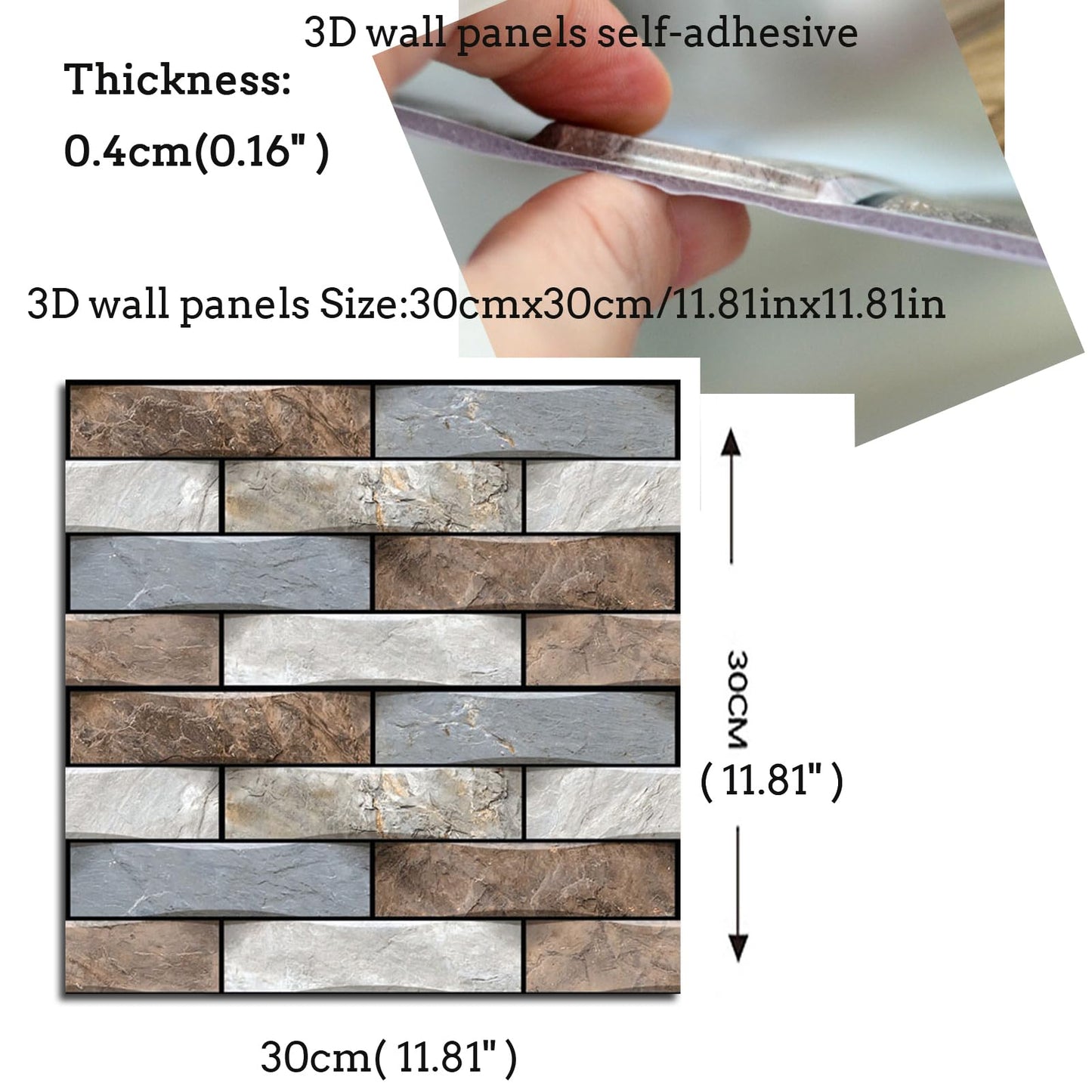 szgwtk 3D Wall Panels Peel and Stick,Faux Brick Wall Panel,10PCS 30x30cm Foam PVC Self Adhesive Wallpaper Application Such as Games Rooms, Offices, Hotels, Living Rooms, bedrooms and Kitchens.