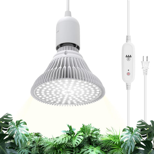 Bstrip Hanging Grow Lights for Indoor Plants, 25W LED Full Spectrum Plant Lights for Indoor Growing with Timer, 16.4FT Power Cord, 5000K, Pendant or Ceiling Perfect for Tall Plants, and Plant Shelf