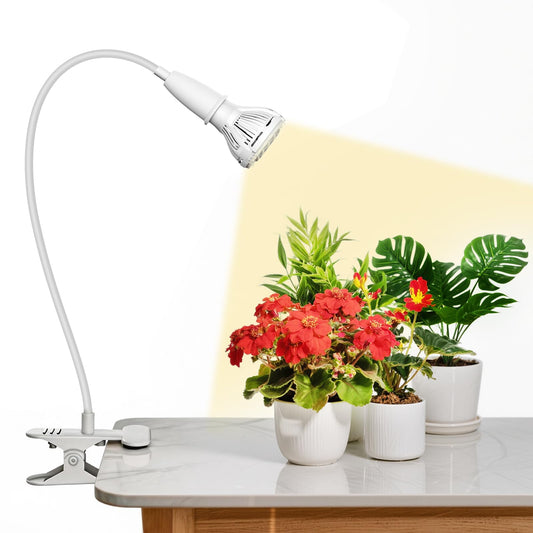 SGLEDs Grow Lights for Indoor Plants, LED 10 W Full Spectrum Bulb Replaceable Plant Light, 150 W Equivalent Clip on Grow Light with Optical Lens for Indoor Growing, Lifetime Free Bulb Replacement