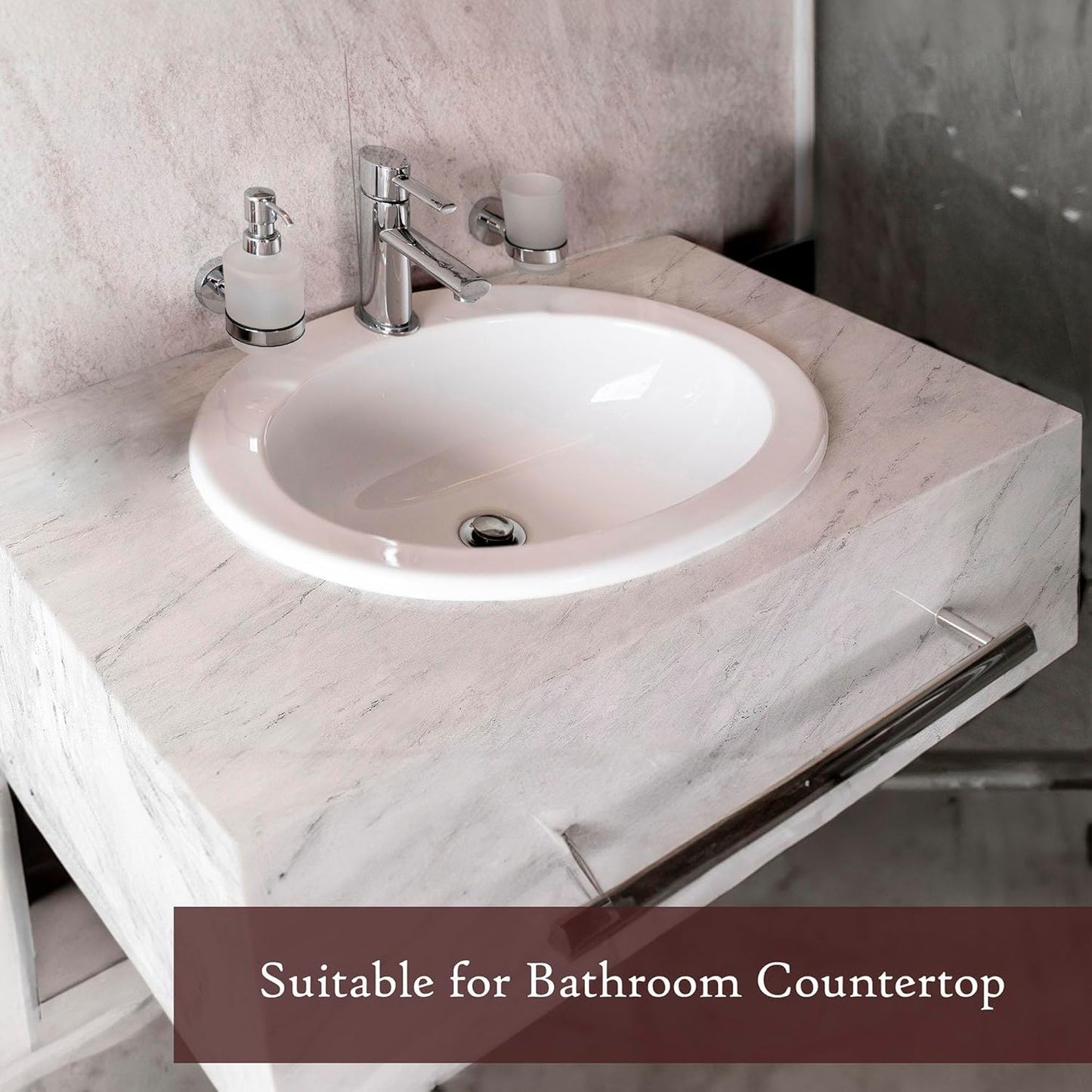 Very Berry Sticker Marble Contact Paper (White Matte, 24" x 118", 2 Pack) Premium Peel and Stick Wallpaper for Countertop, Bathroom Vanities & Cabinets, Renter Friendly, Waterproof Vinyl