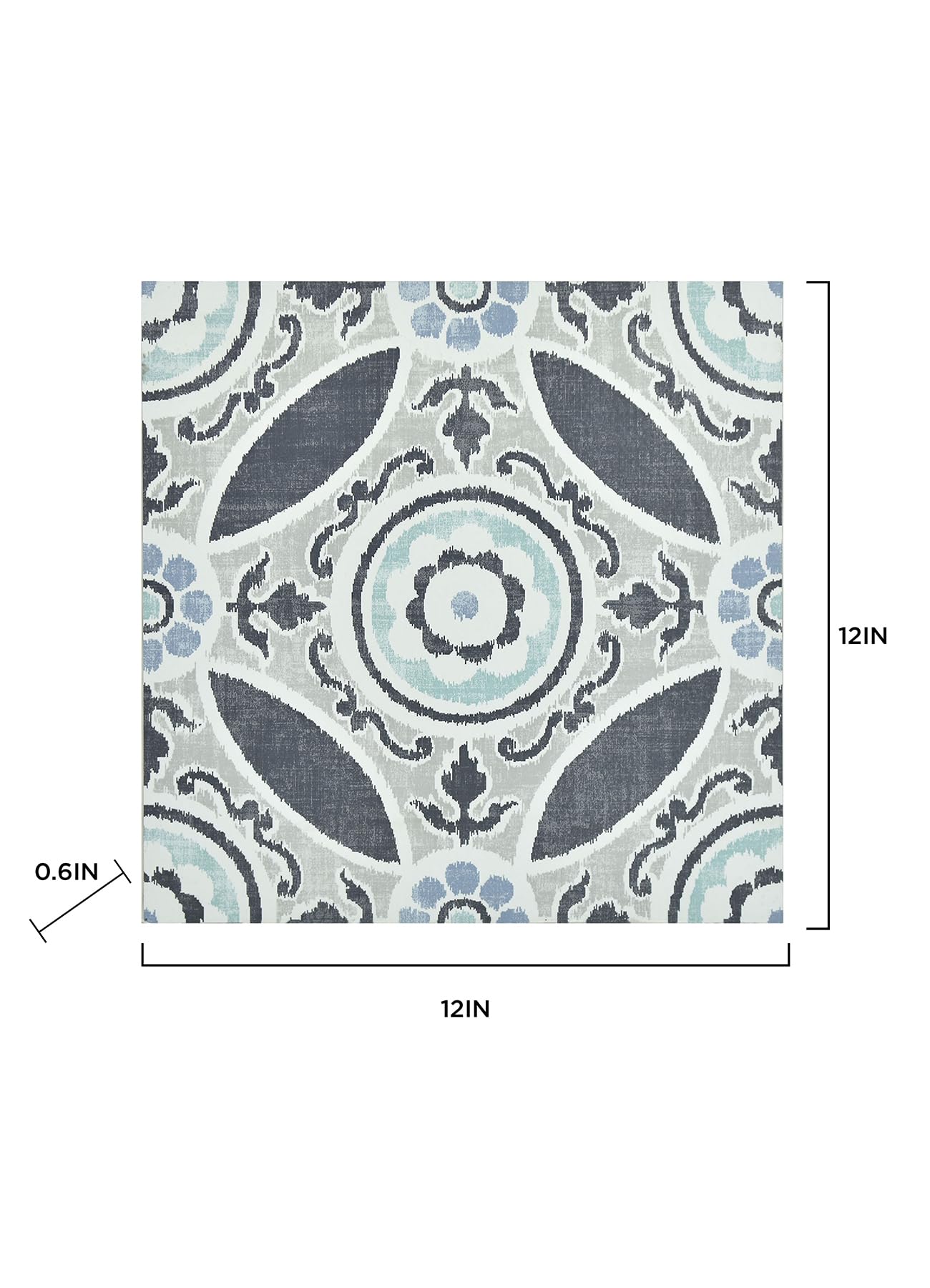 FloorPops Sienna Peel and Stick Floor Tiles, Grey, Geometric Vinyl Floor Tiles, Water Resistant, 12 in x 12 in, Pack of 10