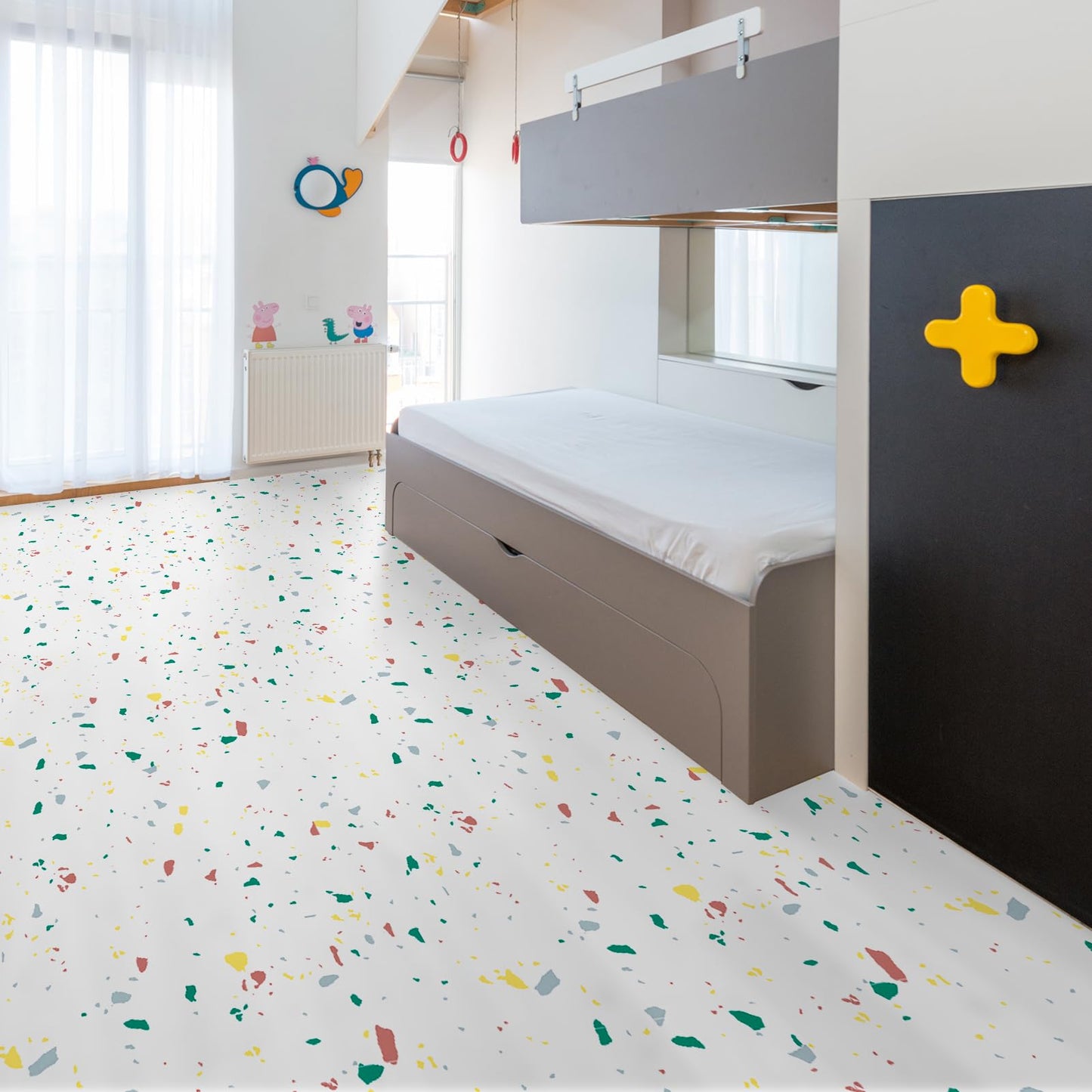 Art3d Peel and Stick Floor Tile, 30-Pack 12 x 12in. Covers 30 Sq.ft, Waterproof Vinyl Flooring Tiles Self Adhesive for Kitchen, Bathroom & Bedroom - Modern Terrazzo