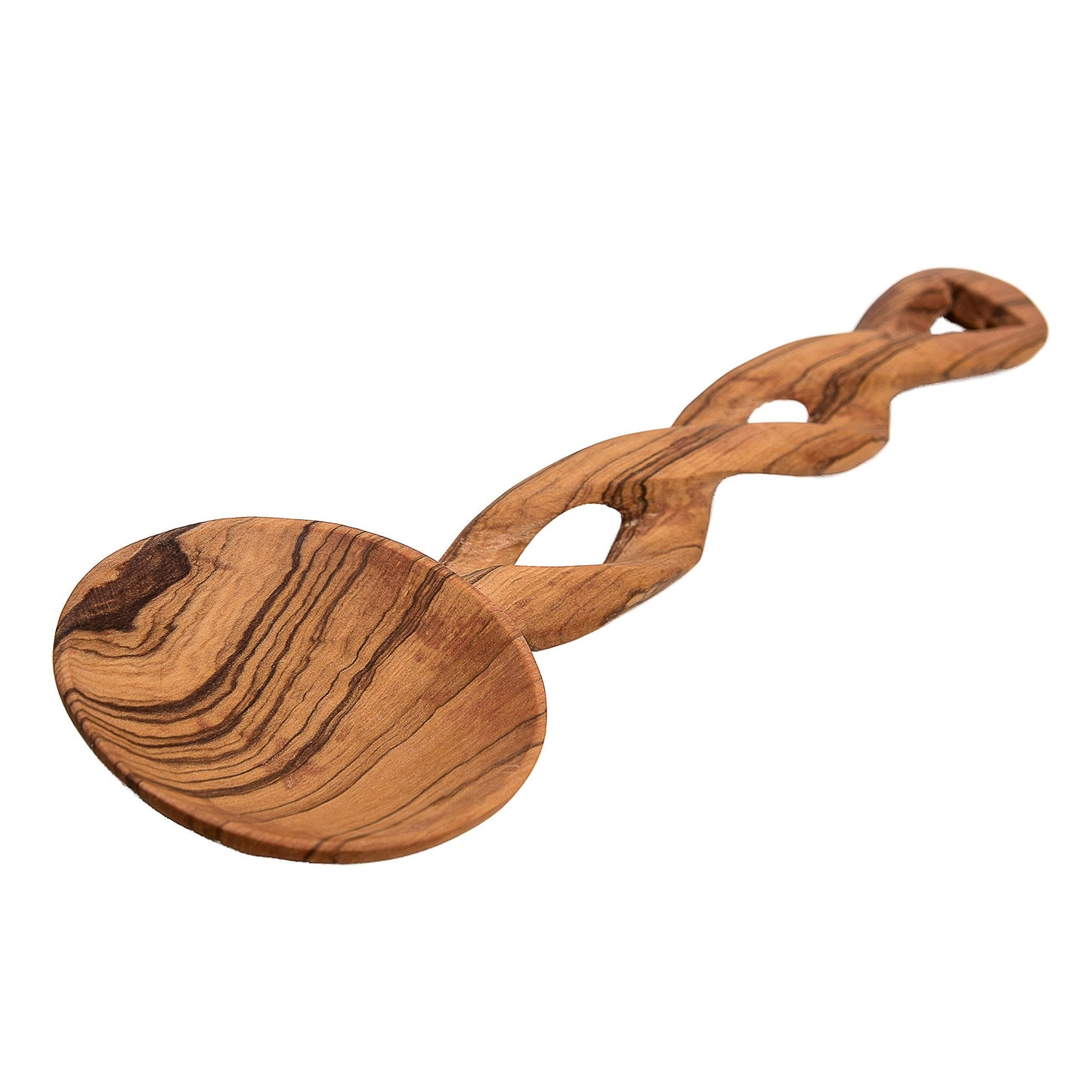 Handmade Large Olive Wood Salad Server Set – 2 Piece Wooden Fair Trade Twisted Salad Servers in an Eco-friendly Gift Bag - Uniquely Designed & Skilfully Crafted in Kenya by African Inspired Design