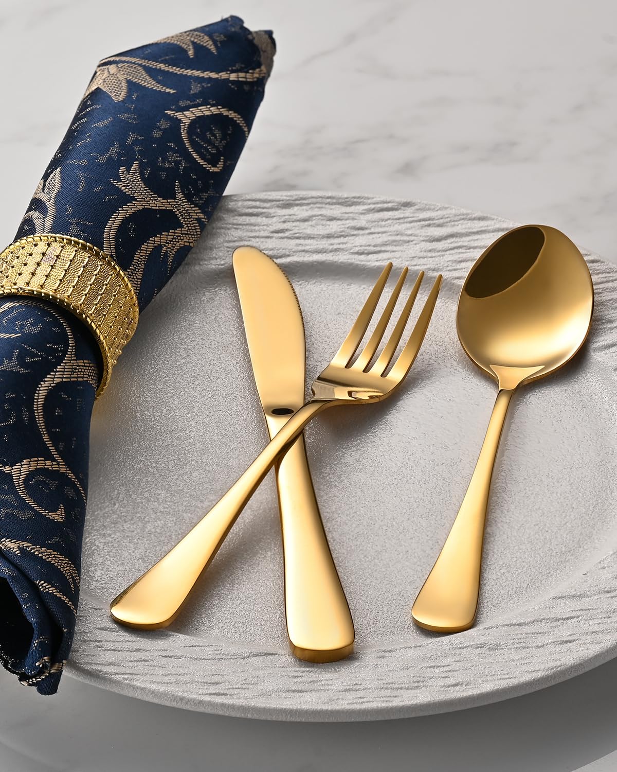 ERVILO 60 Piece Gold Silverware Set - Service for 20, Stainless Steel Flatware Cutlery Set Include Knife Spoon Fork, Mirror Polished Gold Utensils for Wedding, Restaurant, Home, Dishwasher Safe