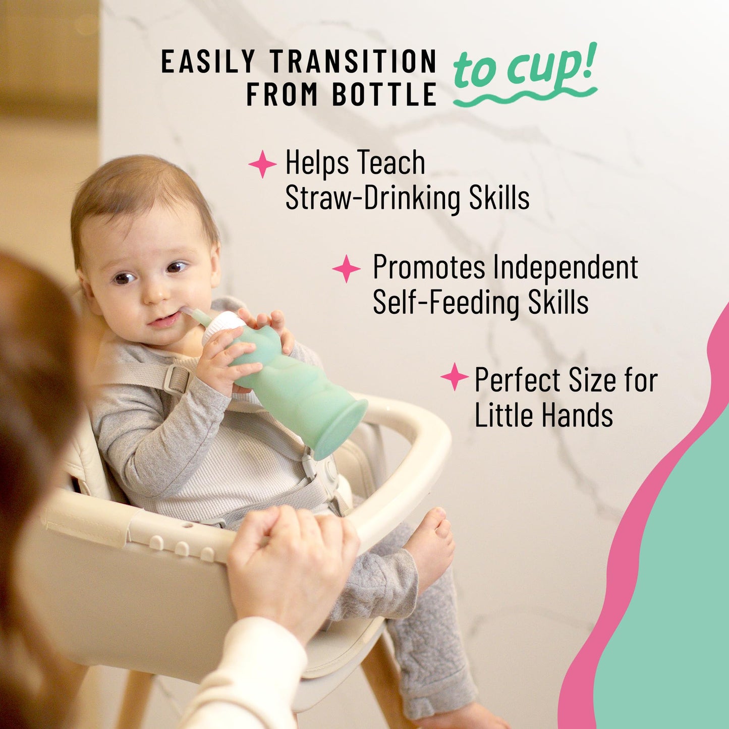 Legendairy Milk Honey Bear Straw Cup for Baby & Toddler, Silicone Squeeze Training Straw Cup, Leak Resistant Baby Sippy Cup with Straw, BPA Free, Dishwasher Safe, Bottle Transition, 8 oz, Pink