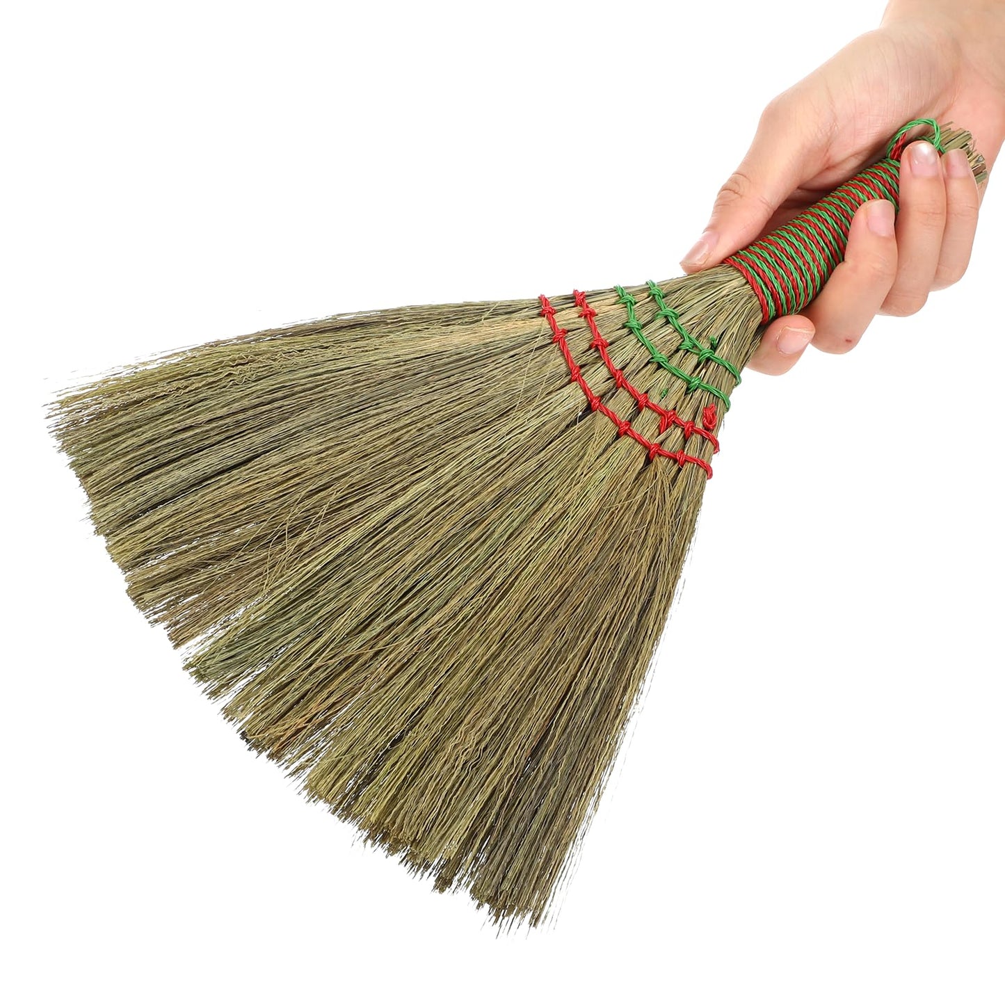 YBEATY Small Natural Whisk Broom Straw Soft Broomstick with Handle Sweeping Duster Cleaning Supplies for Cleaning Kitchens Offices Homes Computers