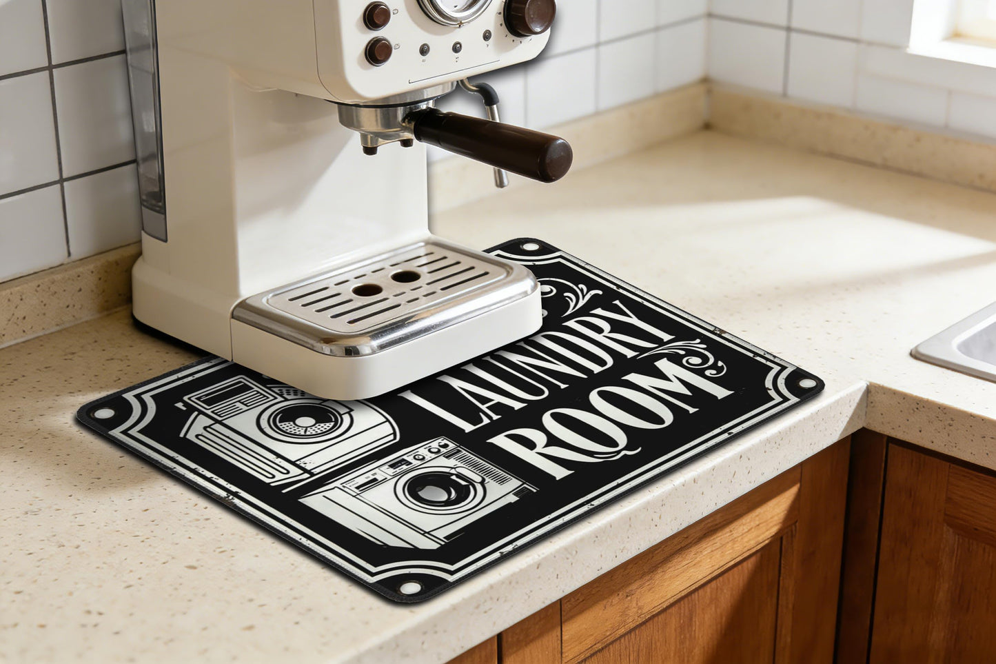 Funny Laundry Washer Dryer Topper, Black Washer and Dryer Covers for The Top, Home Decor, Washing Machine Mat 23.5" x 19.6"