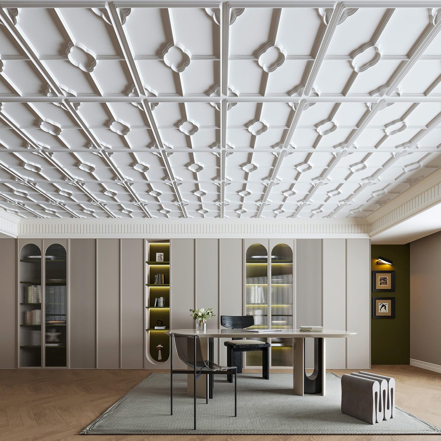 Art3d 12-Pack Lightweight Drop Ceiling Tiles for Suspended Grid, 2x2 ft Ceiling Panels in White, Cover 48 Sq.Ft