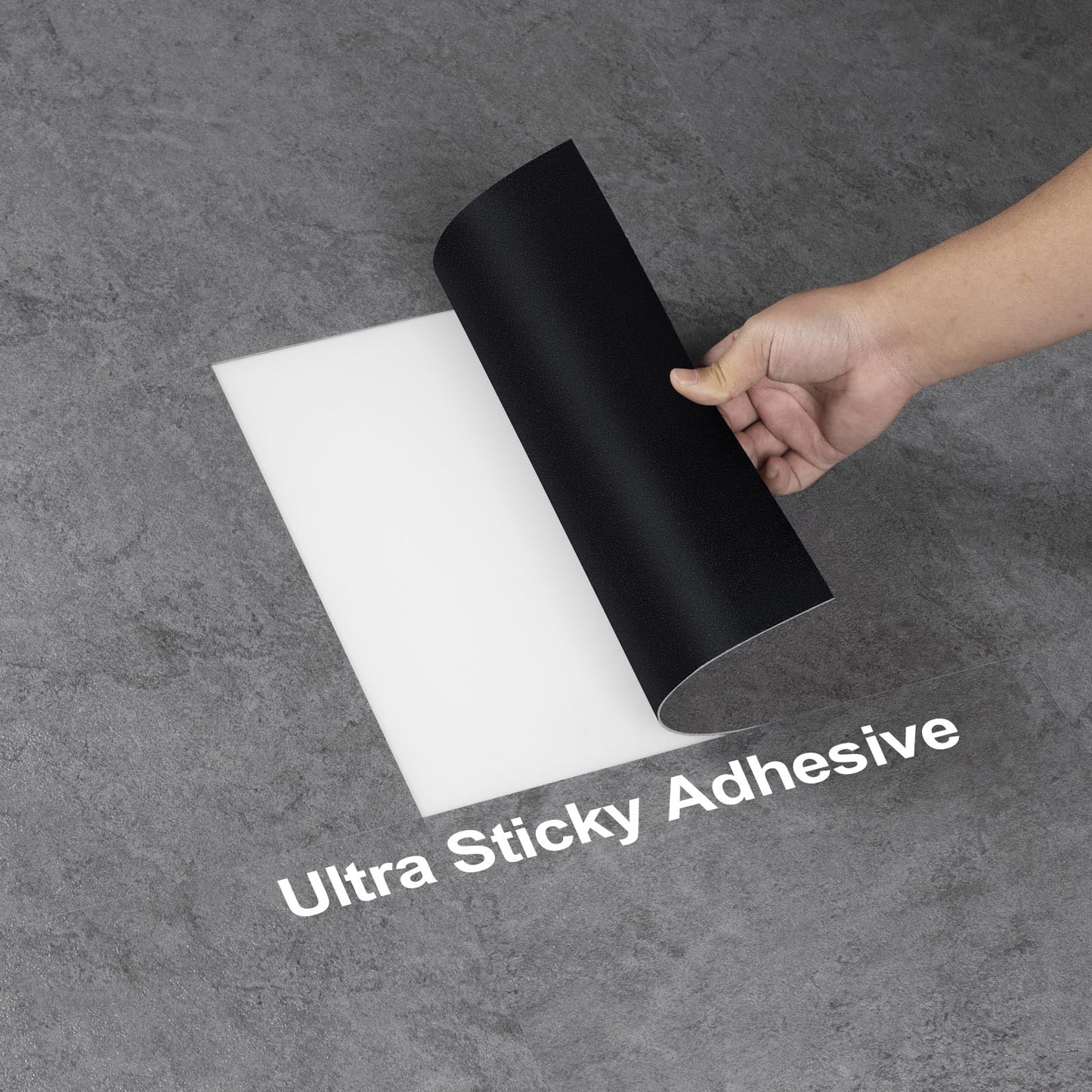 FLOREXP Peel and Stick Vinyl Floor Tiles, 12 ×12 inch 30-Pack Cover 30 Sq.Ft, Waterproof Vinyl Floor Tiles for Kitchen, Dining Room, Bedrooms, Dark Concrete