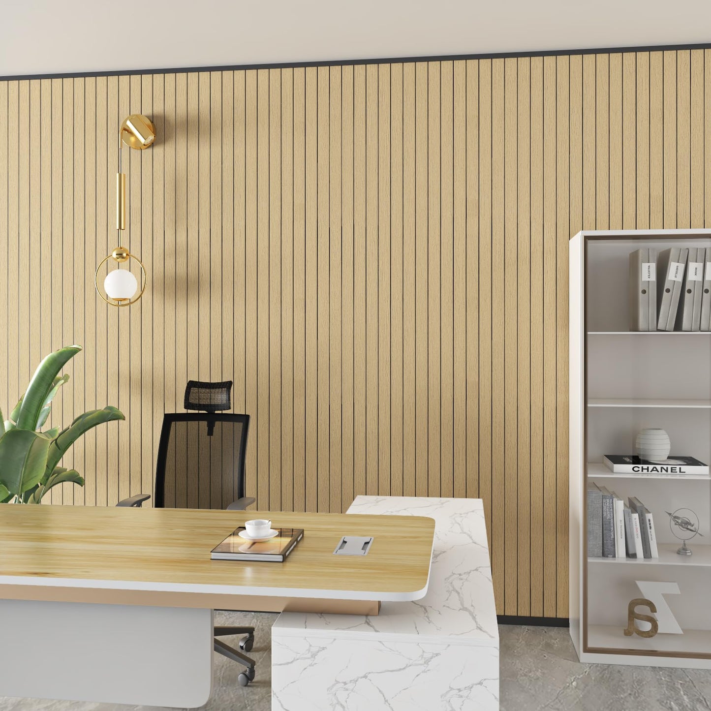 Stickyart Natural Wood Panels for Wall 23.6"X 196.8" Peel and Stick 3D Slat Wall Panel Light Wood Slat Wallpaper Self Adhesive Flexible Walls Paneling PVC Thick Waterproof for Ceiling Interior Walls