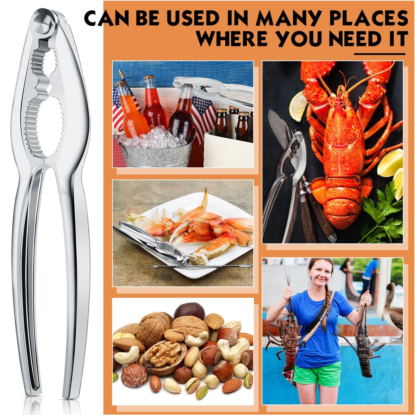 Zhehao 80 Pack Nut Crackers Tool Bulk Crab Crackers and Tools Heavy Duty Crab Leg Claw Crackers Opener Tool for Nuts Shellfish Seafood Home Restaurant Kitchen Crumbled Tools
