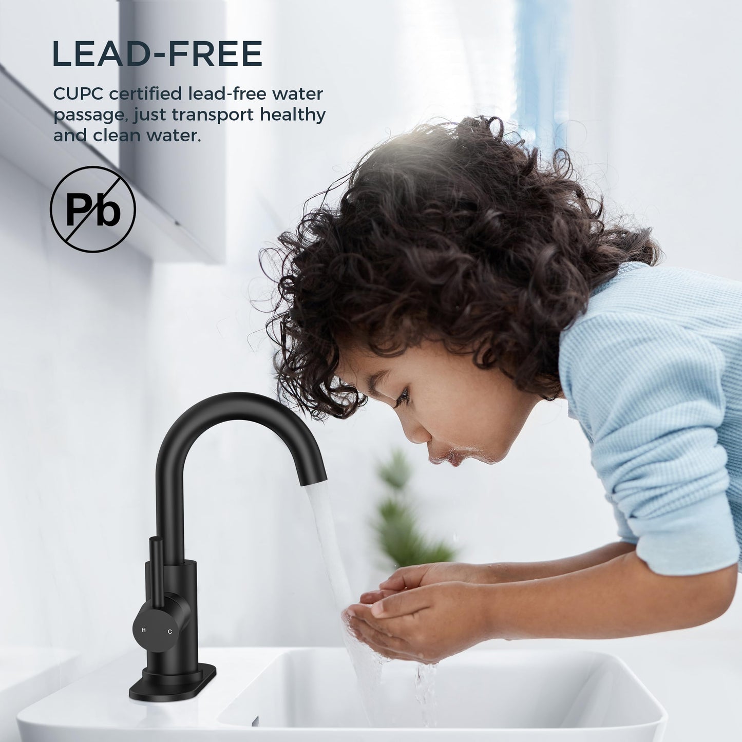 FORIOUS Black Bathroom Faucet 1 or 3 Hole Sink Single Handle, 360° Swivel Gooseneck Spout, Matte Finsh, Leak-Free, with cUPC Supply Line and Pop Up Drain, Suitable for Bar Kitchen RV Vanity