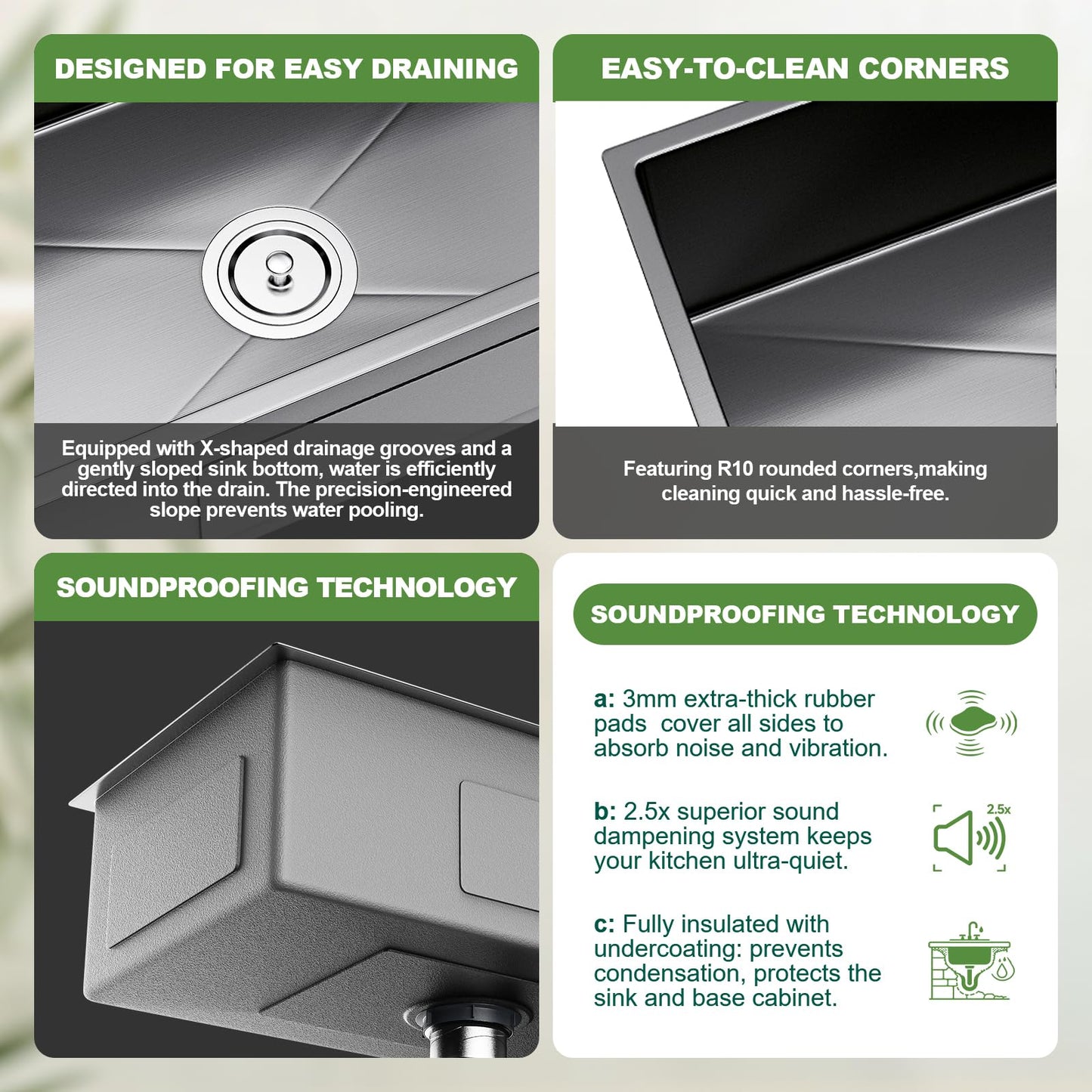 Vivrhintty 33" x 22" Drop-In Kitchen Sink, 9" Deep Single Bowl Topmount with Nano Coating, Stainless Steel for Kitchen & Laundry Room, Includes Accessories