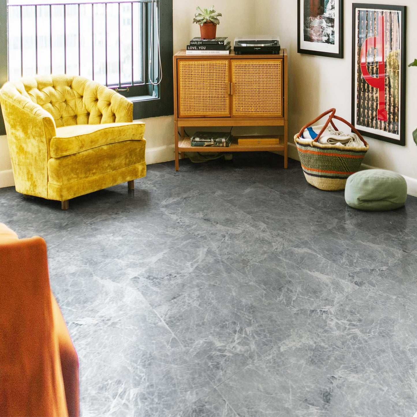 Art3dwallpanels Peel and Stick Floor Tiles 30-Pack 12 x 12 inch, Self Adhesive Waterproof Vinyl Flooring Marble Pattern for Kitchen, Dining Room, Bedrooms, Cover 30 Sq. Ft, Grey Marble