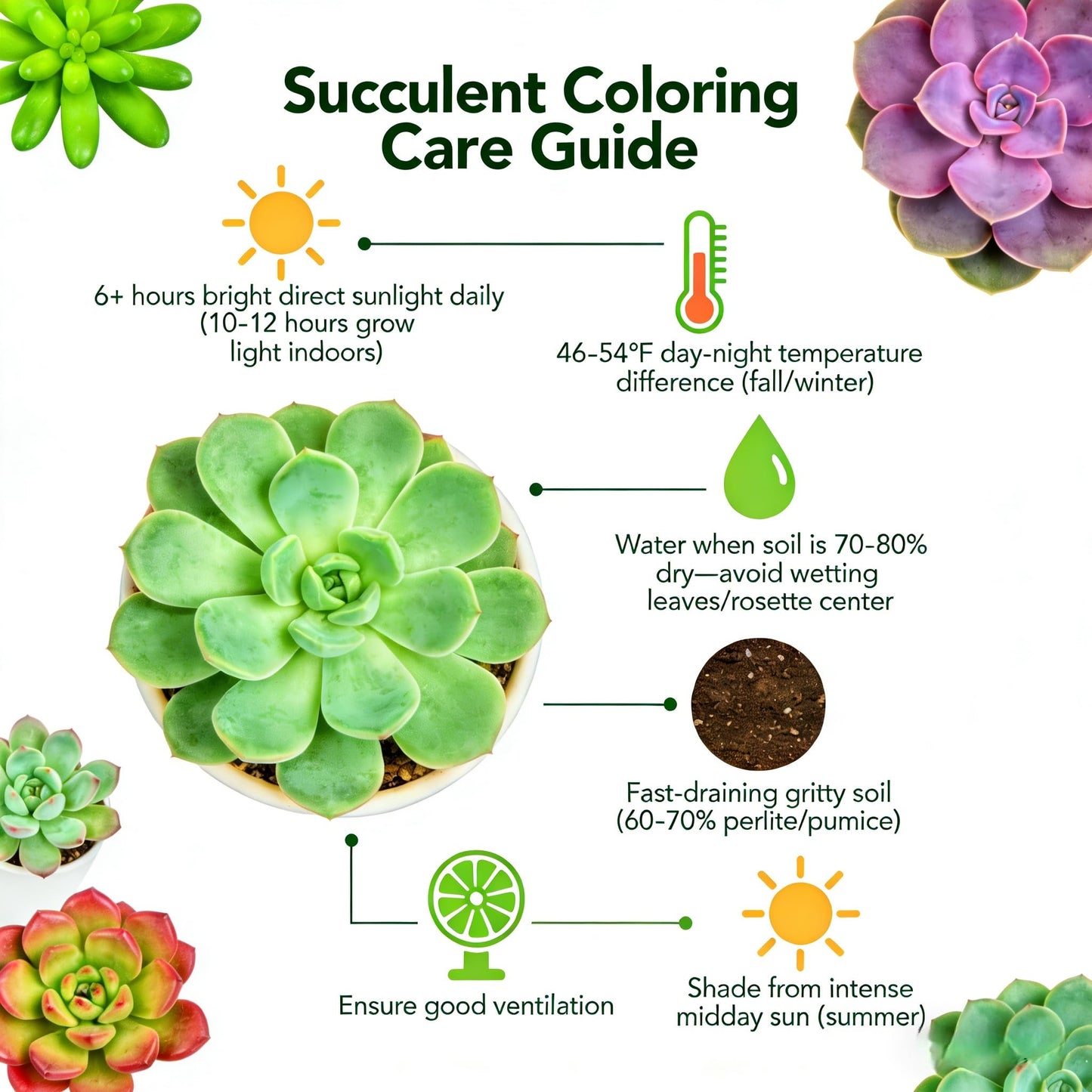 Sprout N Green Echeveria 'Hortencia' Plant with 4 inch Starter Pot, Rare Live Succulent Plant Fully Rooted, Home Office Indoor Outdoor Wedding Decoration DIY Projects Party Favor