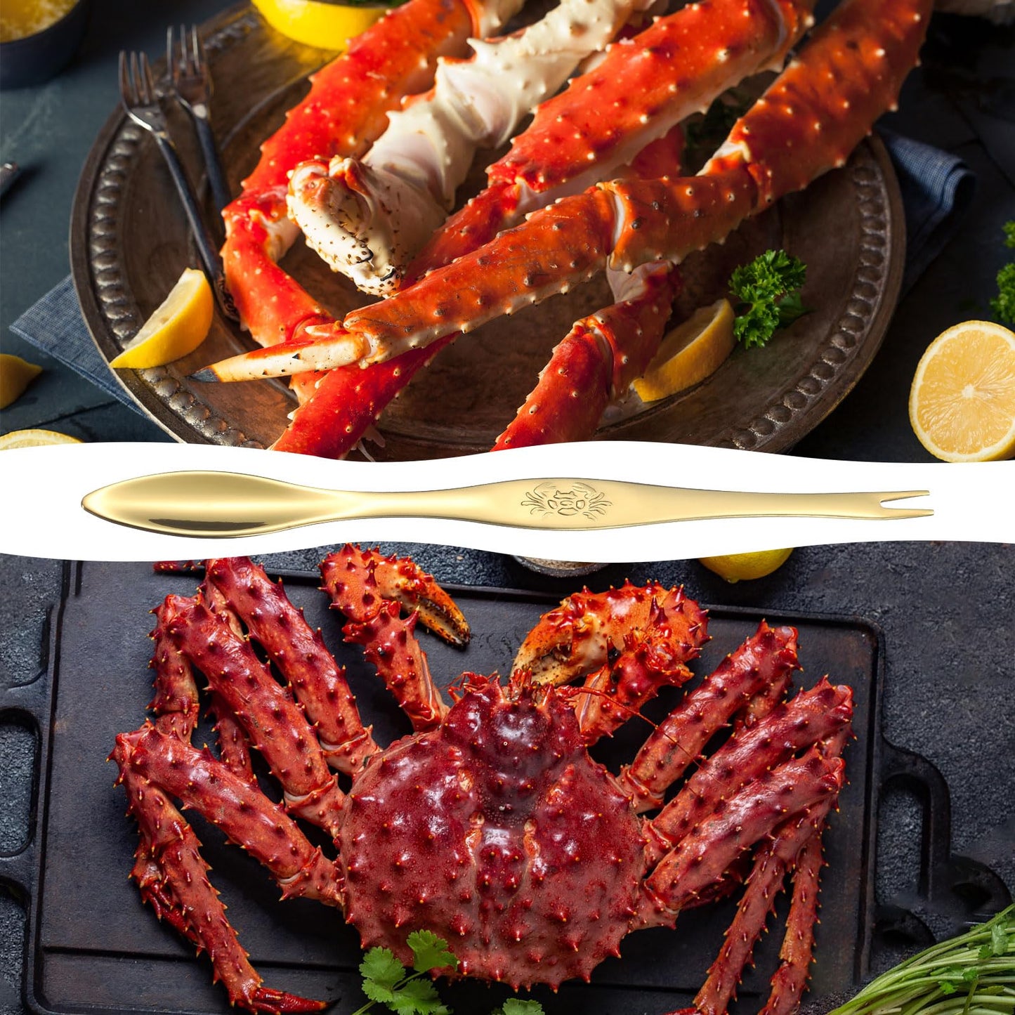 uxcell 15 Pcs Stainless Steel Crab Forks 6.5 Inch Seafood Forks Crab Legs Cracker Utensils Seafood Picks Tools for Lobster, Crab, Crawfish, Prawns and Shrimp Seafood (Gold)