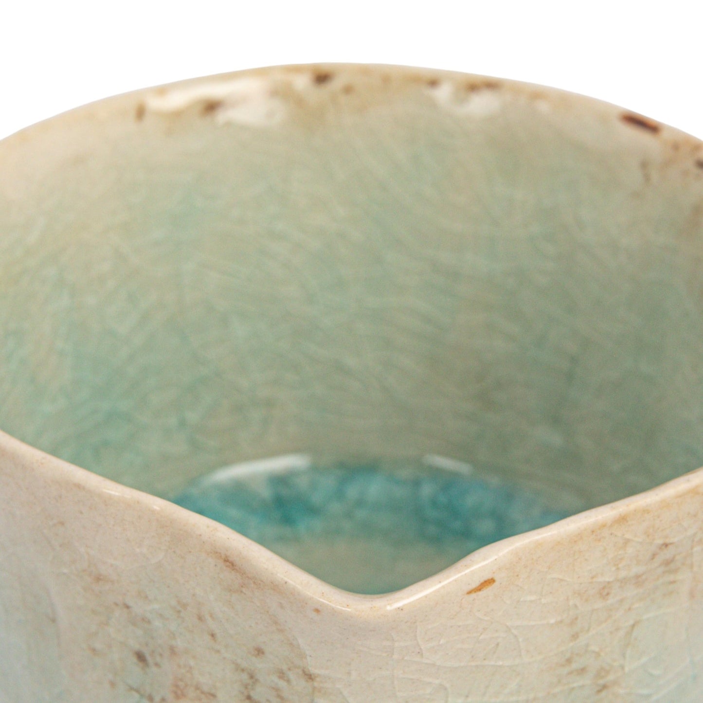 Creative Co-Op Stoneware Measuring Cups with Reactive Crackle Glaze, Green, Set of 4