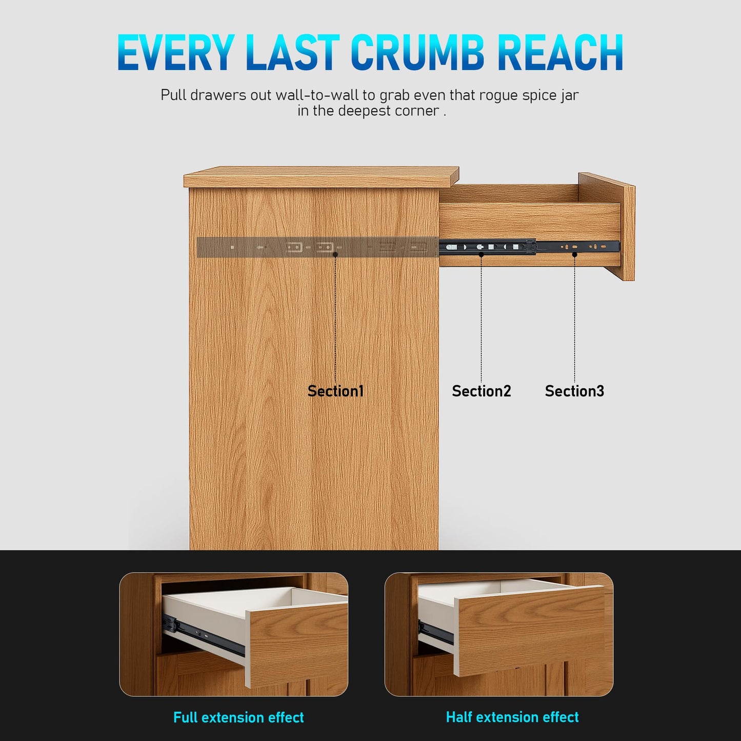 Soft Close Drawer Slides 20 Inch, Full Extension Ball Bearing Heavy Duty Drawer Slides Side Mount for Cabinet (1 Pair, Black)