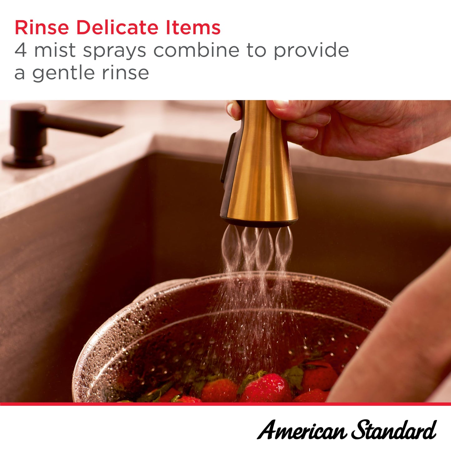 American Standard 104881GN00 Aspirations Single-Hole Kitchen Sink Faucet with Pull-Down Sprayer, 1.8 GPM, Brushed Gold