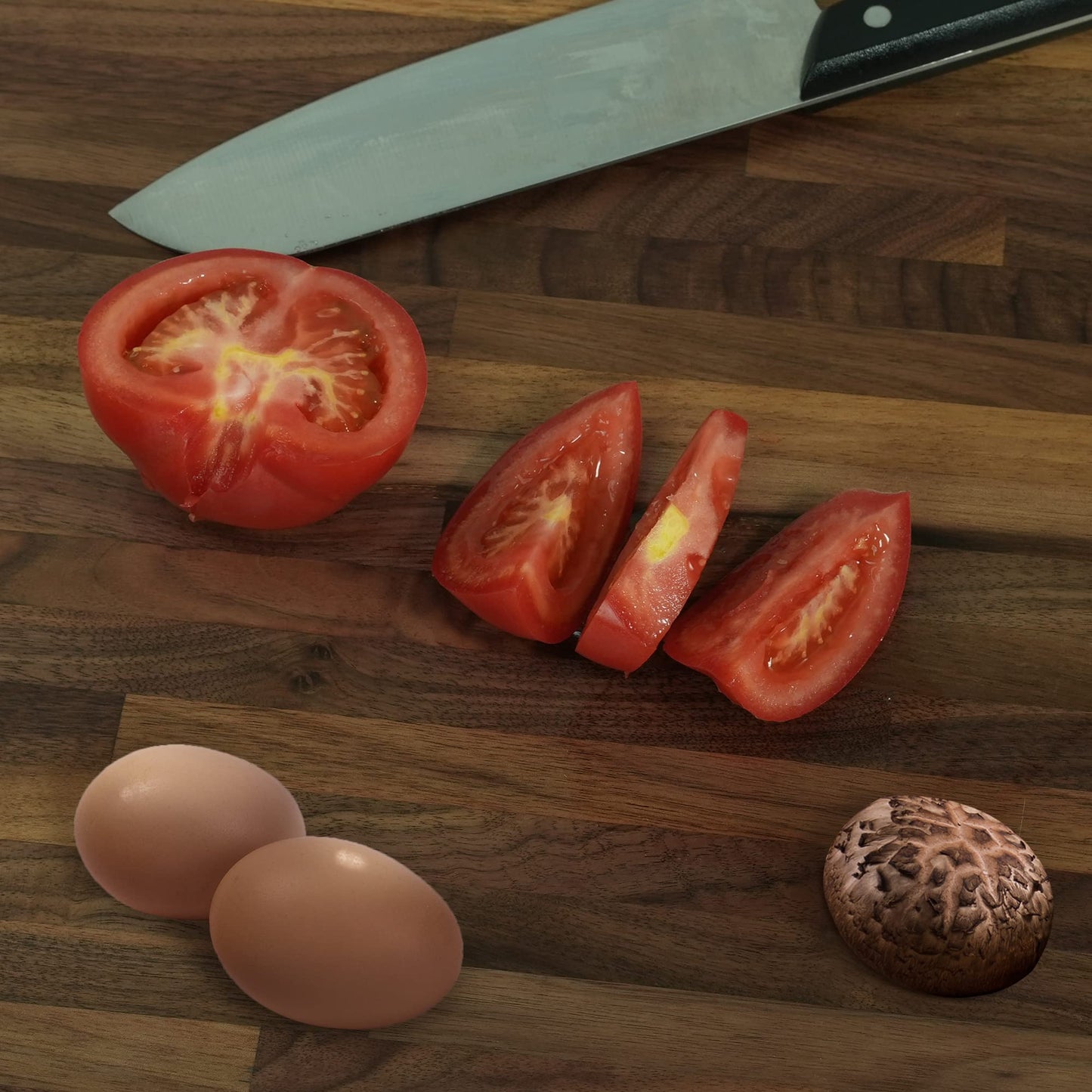 CONSDAN Butcher Block Counter Top, Walnut Solid Hardwood Countertop, Wood Slabs for Kitchen, Reversible, Both Side Polished, Prefinished with Food-safe Oil, 1.5" Thickness, 30"x25"